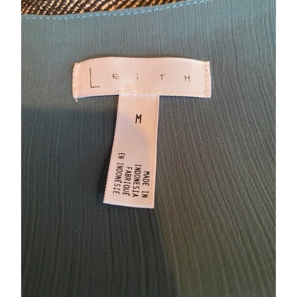 Leith Long Bell Sleeve Sheer Romper Teal Green Size Medium - Picture 6 of 7